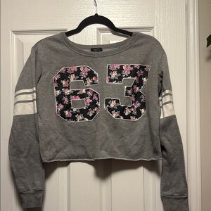 Rue21 Gray Floral Number Sweater